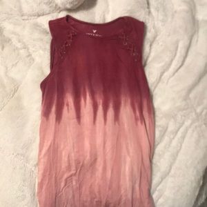 Pink/ Red Tye Die Braided Tank Top!